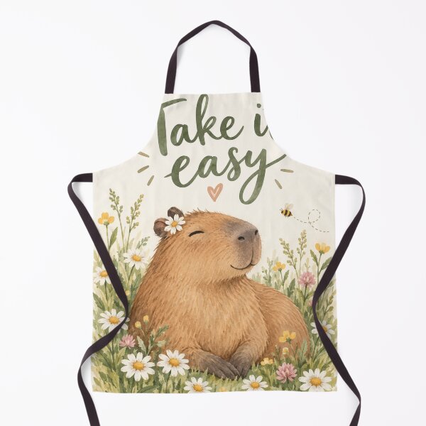 Item preview, Take It Easy Capybara Floral Art designed and sold by Willow Sky.