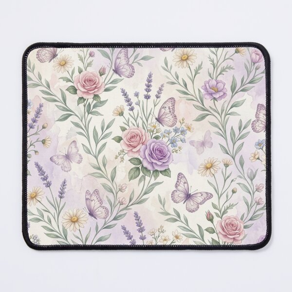 Item preview, Dreamy Butterfly Meadow Floral Seamless Pattern designed and sold by ShivCraftStudio.