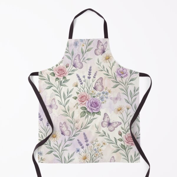 Item preview, Dreamy Butterfly Meadow Floral Seamless Pattern designed and sold by ShivCraftStudio.