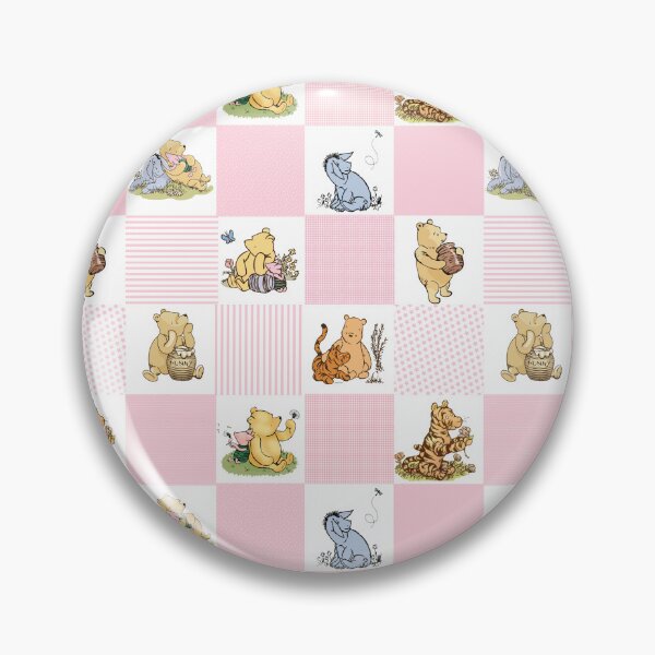 Item preview, Winnie the Pooh Classic Patchwork Cheater Quilt Baby Pink designed and sold by ColorFlowArt.