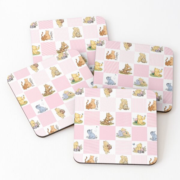 Item preview, Winnie the Pooh Classic Patchwork Cheater Quilt Baby Pink designed and sold by ColorFlowArt.