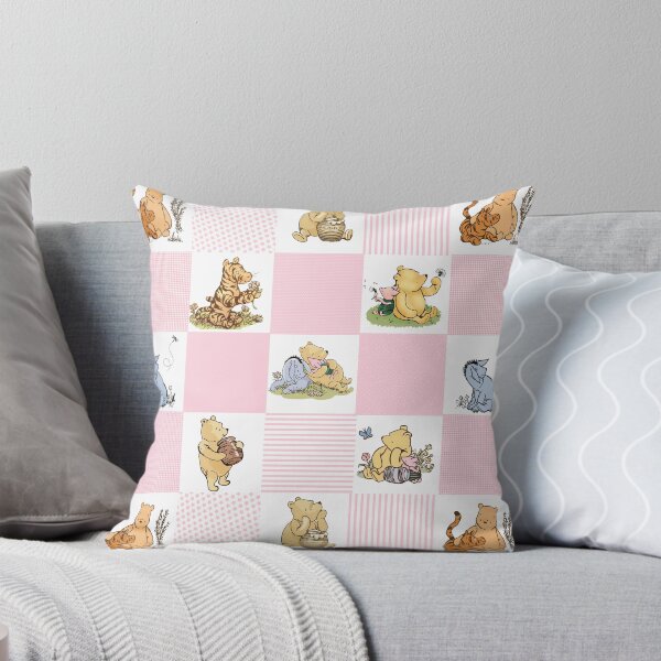 Item preview, Winnie the Pooh Classic Patchwork Cheater Quilt Baby Pink designed and sold by ColorFlowArt.