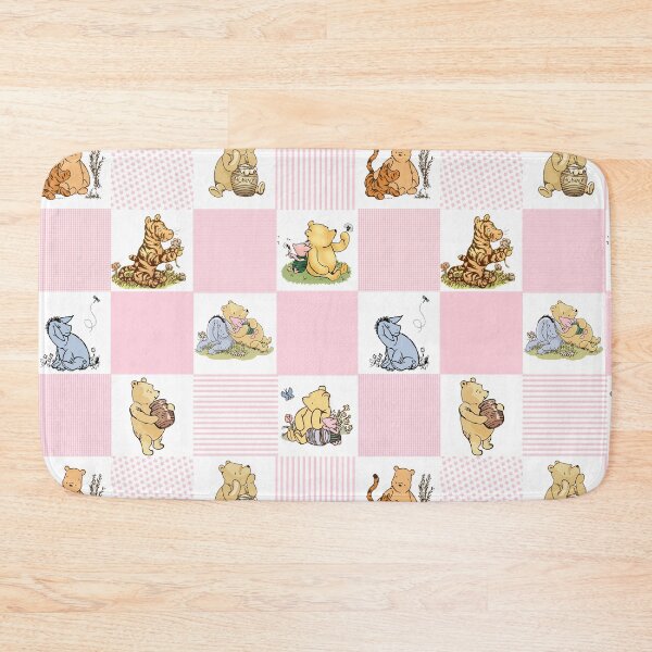Item preview, Winnie the Pooh Classic Patchwork Cheater Quilt Baby Pink designed and sold by ColorFlowArt.