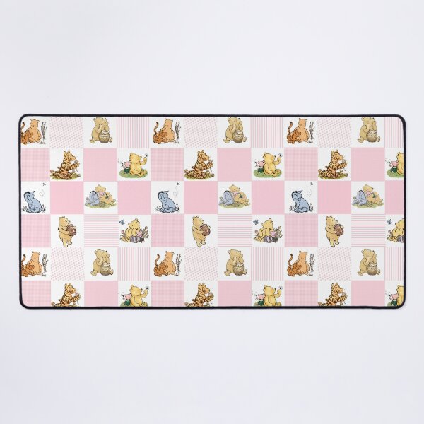 Item preview, Winnie the Pooh Classic Patchwork Cheater Quilt Baby Pink designed and sold by ColorFlowArt.