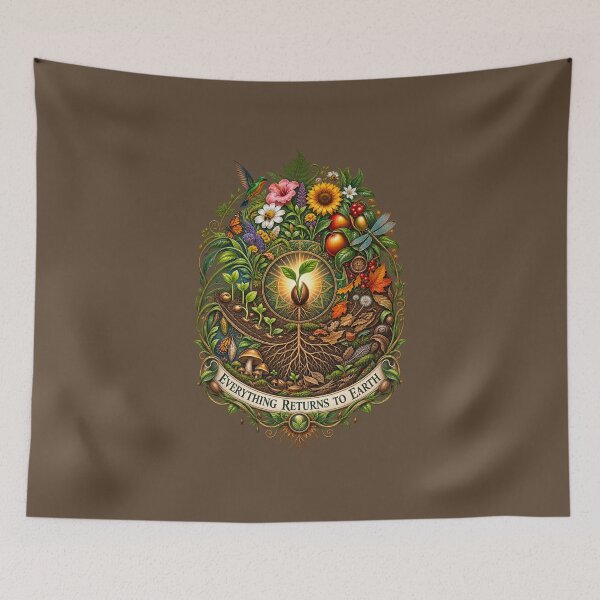 Item preview, Everything Returns to Earth | Sacred Cycle of Life | Nature Mandala Art designed and sold by 'VARI'.