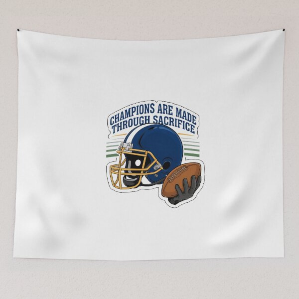 Item preview, Champions Through Sacrifice Football Design designed and sold by NiftyWrx.