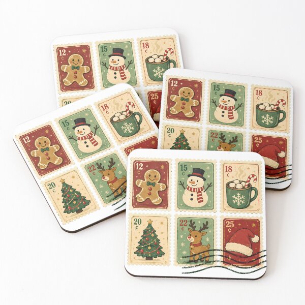 Item preview, Christmas Postage Stamp Collection Cozy Noel Mail designed and sold by nortowelcomics.