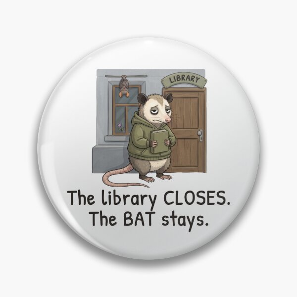 Item preview, The Library Closes. The Bat Stays. designed and sold by ChernotytskaArt.