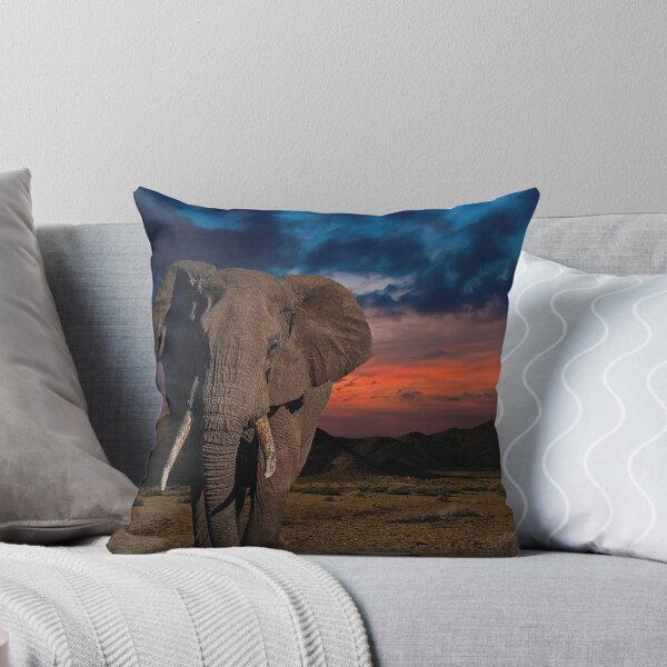 Item preview, African Elephant Beneath a Fiery Sunset designed and sold by SanaaYangu.