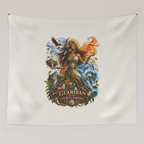 Item preview, Guardian of the Four Elements | Mother Nature Art | Sacred Elemental Goddess designed and sold by 'VARI'.