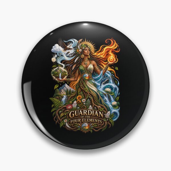 Item preview, Guardian of the Four Elements | Mother Nature Art | Sacred Elemental Goddess designed and sold by 'VARI'.