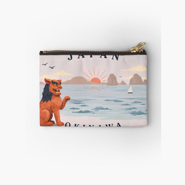 Item preview, Vintage Japan Okinawa Shisa Lion Sunset Beach Postage Stamp Vector designed and sold by Shutter-Dragon.