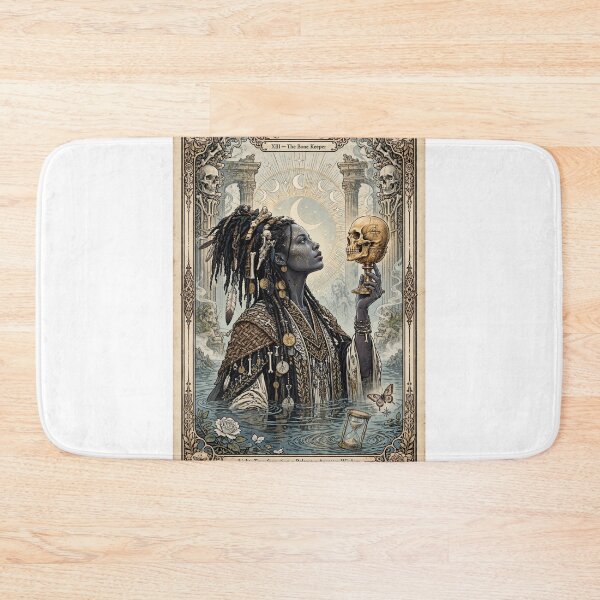 Item preview, Death Tarot Card XIII - The Bone Keeper, Transformation Goddess Art designed and sold by ExpressoJungle.