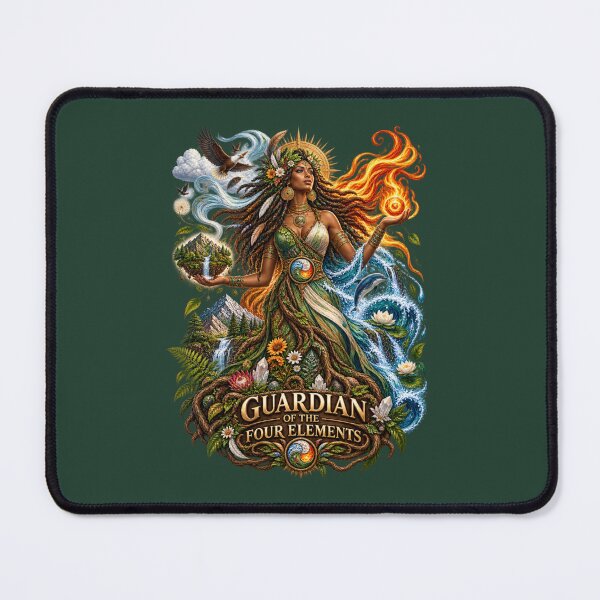Item preview, Guardian of the Four Elements | Mother Nature Art | Sacred Elemental Goddess designed and sold by 'VARI'.