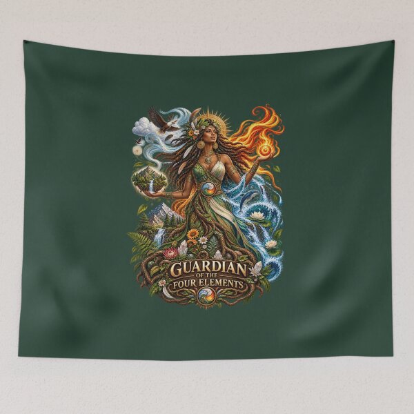 Item preview, Guardian of the Four Elements | Mother Nature Art | Sacred Elemental Goddess designed and sold by 'VARI'.