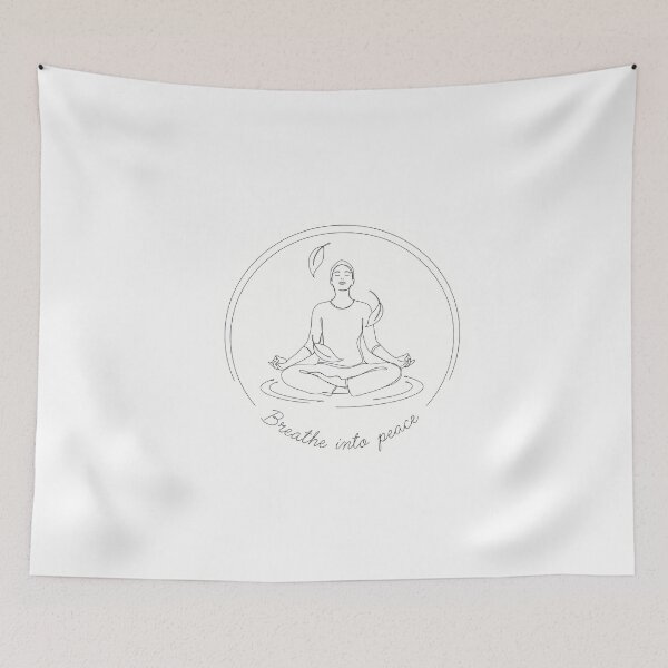 Item preview, Breathe into peace yoga quote designed and sold by NiftyWrx.