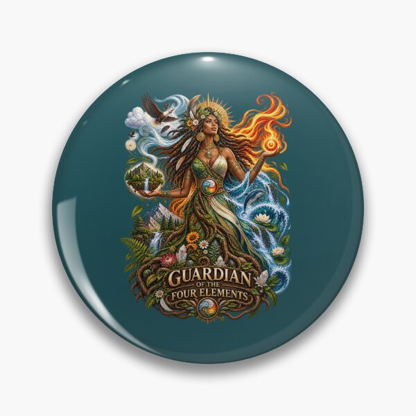 Item preview, Guardian of the Four Elements | Mother Nature Art | Sacred Elemental Goddess designed and sold by 'VARI'.
