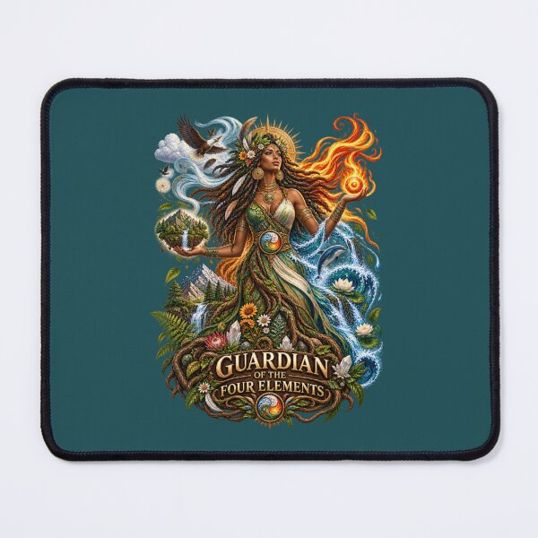 Item preview, Guardian of the Four Elements | Mother Nature Art | Sacred Elemental Goddess designed and sold by 'VARI'.