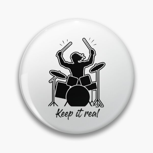Item preview, Drummer Bold Silhouette with 'Keep it Real' Quote designed and sold by NiftyWrx.