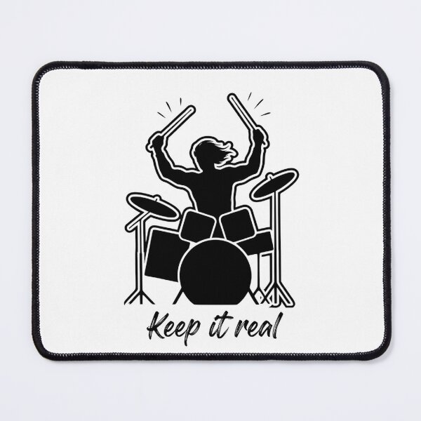 Item preview, Drummer Bold Silhouette with 'Keep it Real' Quote designed and sold by NiftyWrx.