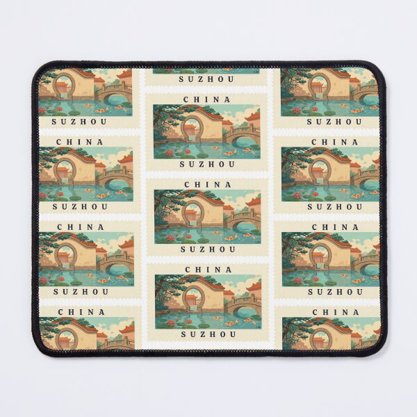 Item preview, Vintage China Suzhou Classical Garden Moon Gate Postage Stamp Vector designed and sold by Shutter-Dragon.