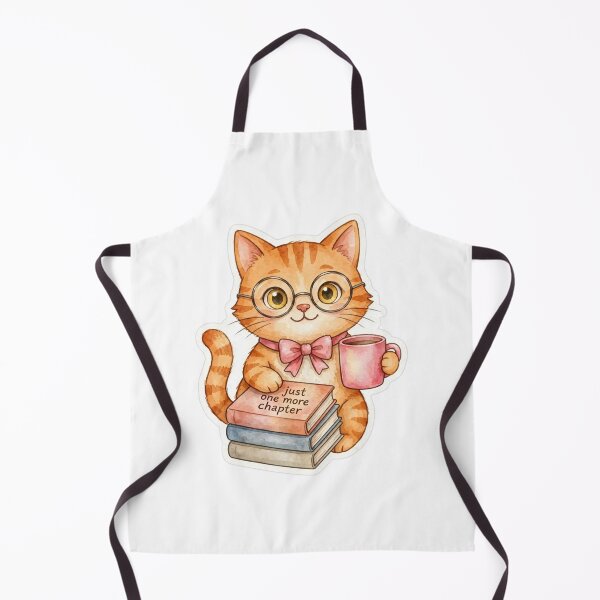 Item preview, Just One More Chapter - Cute Bookish Cat With Coffee - Simple Version designed and sold by     Fatma Creates.