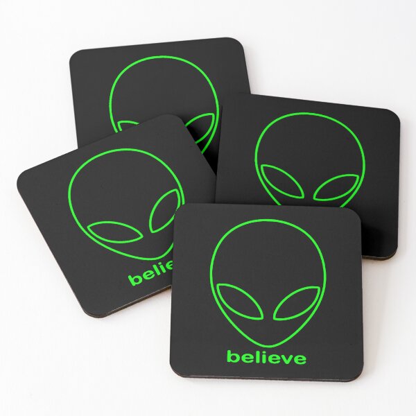 Item preview, Alien Believe Retro Sci Fi Minimalist Graphic - Neon Green designed and sold by VoglR.