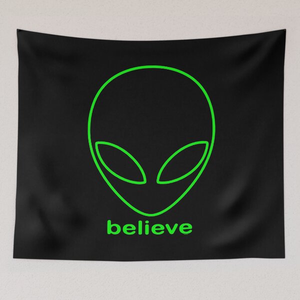 Item preview, Alien Believe Retro Sci Fi Minimalist Graphic - Neon Green designed and sold by VoglR.