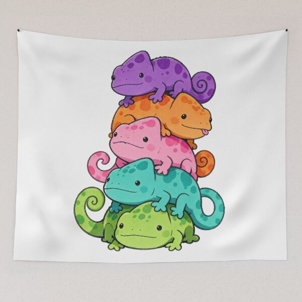 Item preview, Chameleon Tower – Five Colorful Reptiles with Curled Tails designed and sold by AliveStyle.