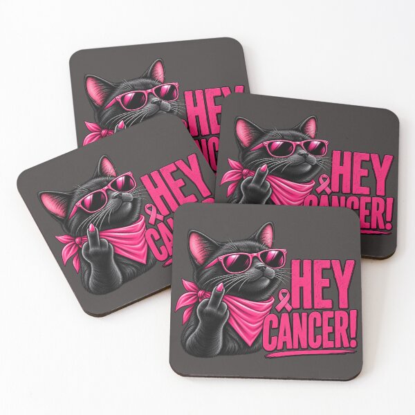 Item preview, Bold Black Cat Saying Hey Cancer designed and sold by Lombardino.