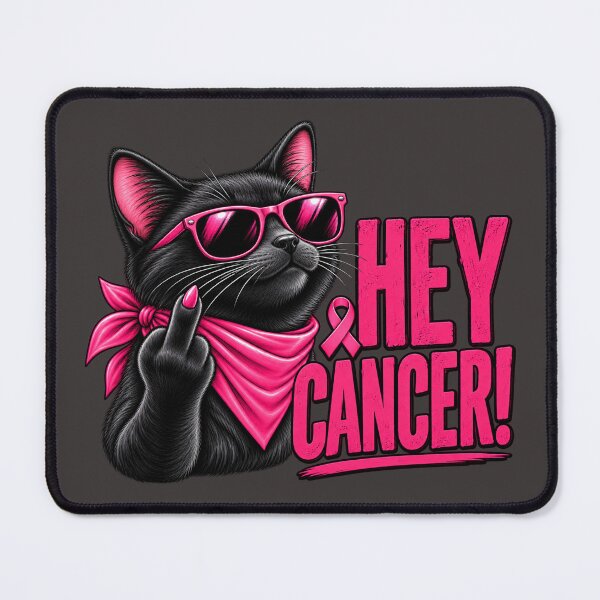 Item preview, Bold Black Cat Saying Hey Cancer designed and sold by Lombardino.