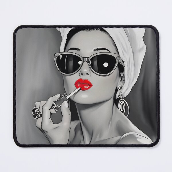 Item preview, Audrey Applying Red Lipstick designed and sold by ARTAFACT.