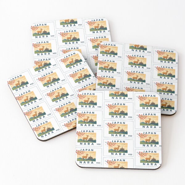Item preview, Vintage Japan Nara Park Sacred Deer Cherry Blossom Postage Stamp Vector designed and sold by Shutter-Dragon.