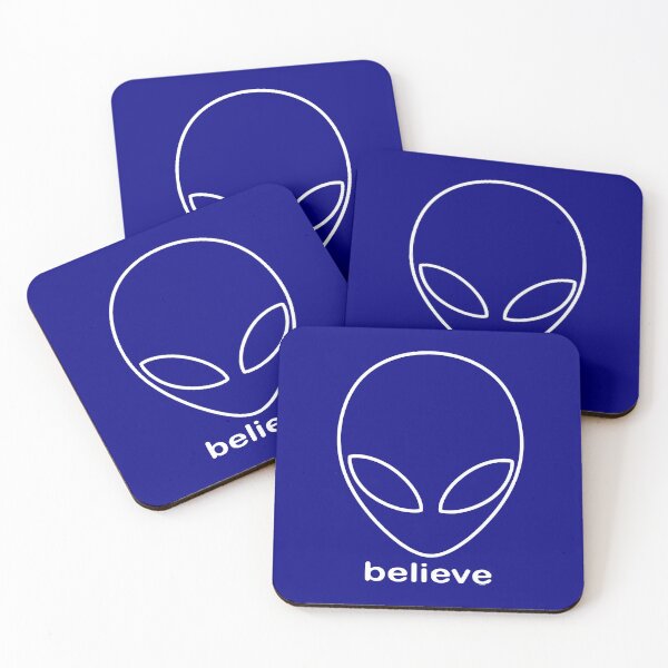 Item preview, Alien Believe Retro Sci Fi Minimalist Graphic - White designed and sold by VoglR.