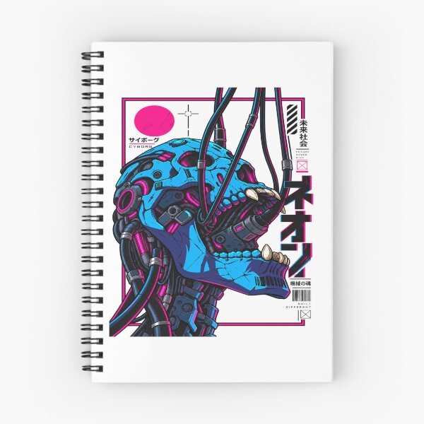 Item preview, Cyberpunk Cyborg Skull – Neon Japanese Future designed and sold by InfiniteOrbit.
