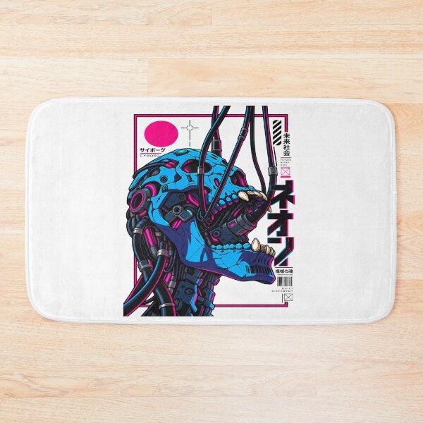 Item preview, Cyberpunk Cyborg Skull – Neon Japanese Future designed and sold by InfiniteOrbit.