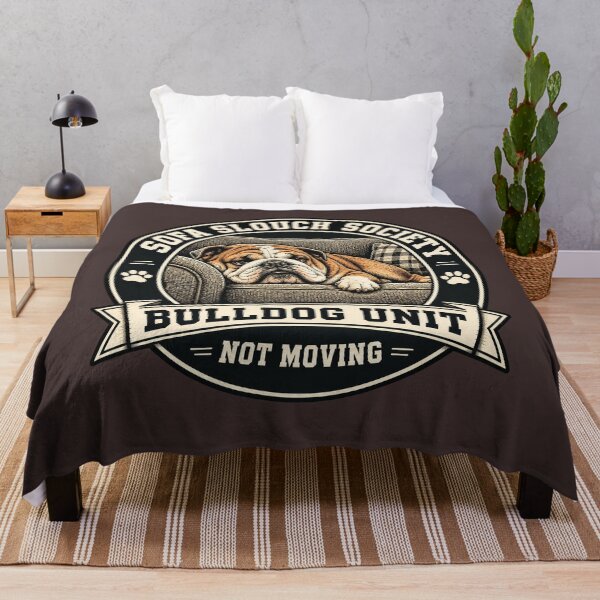 Item preview, Sofa Slouch Society - Bulldog Unit - Not Moving/Funny English Bulldog Badge Logo designed and sold by Halejo68.