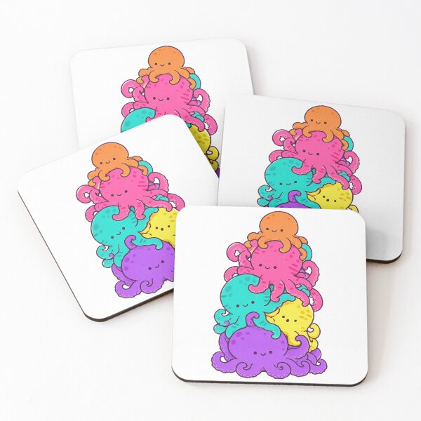Item preview, Octopus Tower – Five Colorful Sea Friends with Curled Arms designed and sold by AliveStyle.