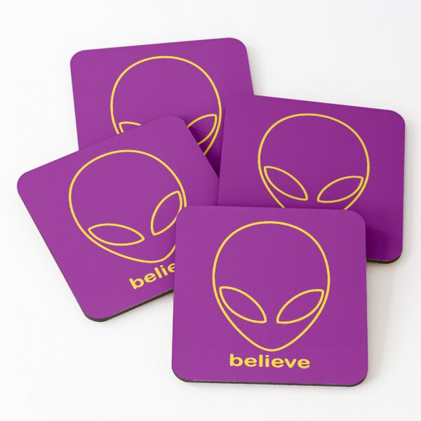 Item preview, Alien Believe Retro Sci Fi Minimalist Graphic - Gold designed and sold by VoglR.