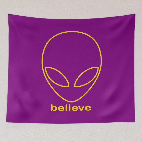 Item preview, Alien Believe Retro Sci Fi Minimalist Graphic - Gold designed and sold by VoglR.