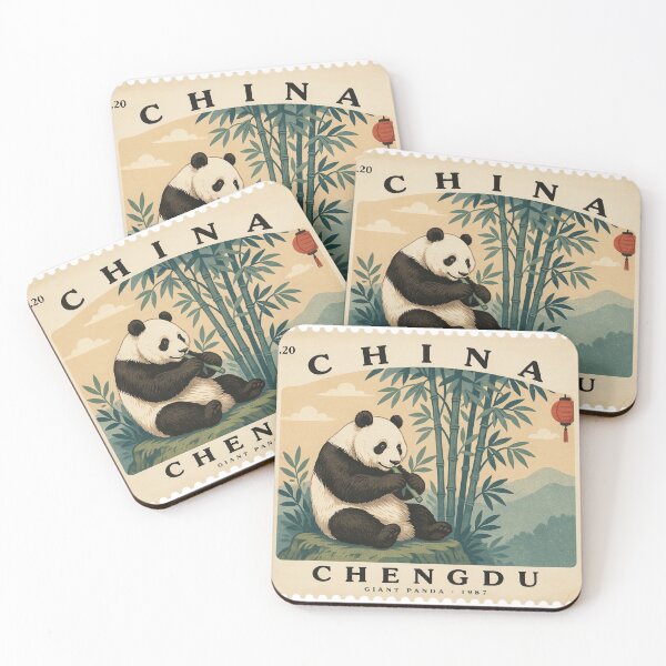 Item preview, Vintage China Chengdu Giant Panda Postage Stamp Vector designed and sold by Shutter-Dragon.
