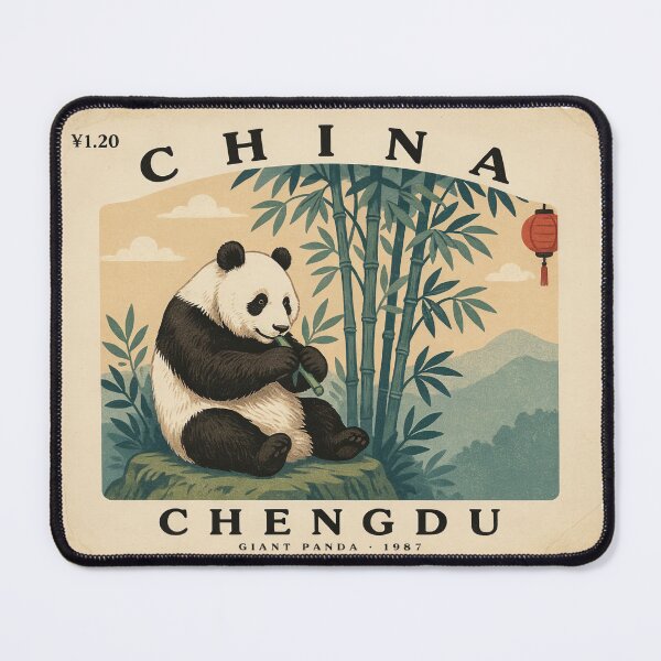 Item preview, Vintage China Chengdu Giant Panda Postage Stamp Vector designed and sold by Shutter-Dragon.