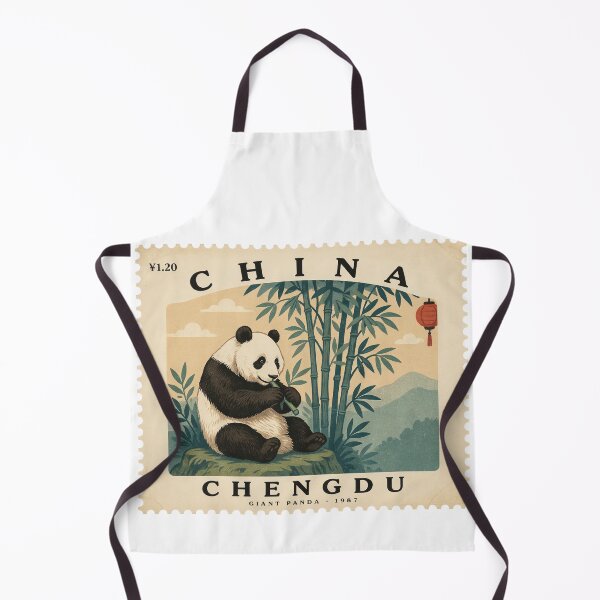 Item preview, Vintage China Chengdu Giant Panda Postage Stamp Vector designed and sold by Shutter-Dragon.