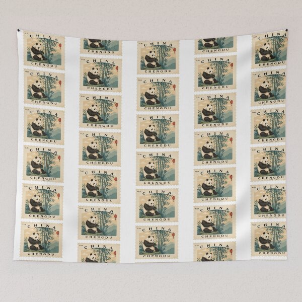 Item preview, Vintage China Chengdu Giant Panda Postage Stamp Vector designed and sold by Shutter-Dragon.