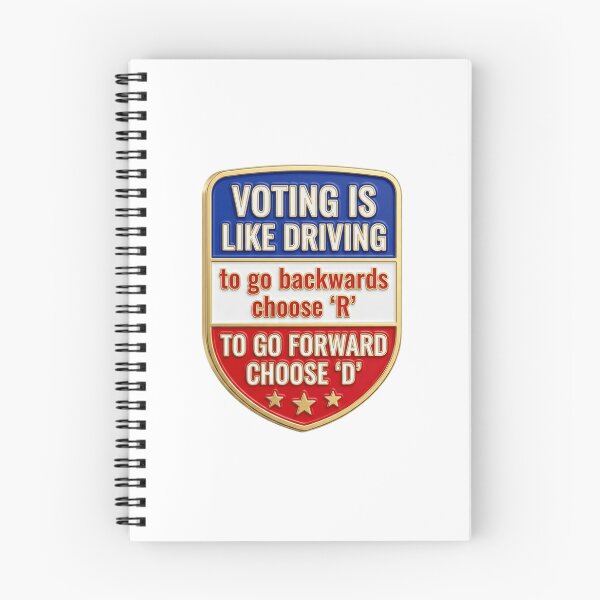 Item preview, Voting Is Like Driving Choose D To Go Forward Democrat Political Satire Badge Emblem designed and sold by raedattia.