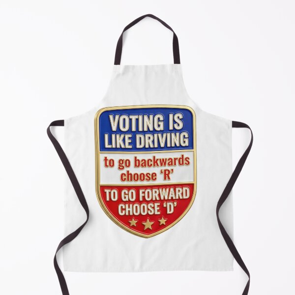 Item preview, Voting Is Like Driving Choose D To Go Forward Democrat Political Satire Badge Emblem designed and sold by raedattia.