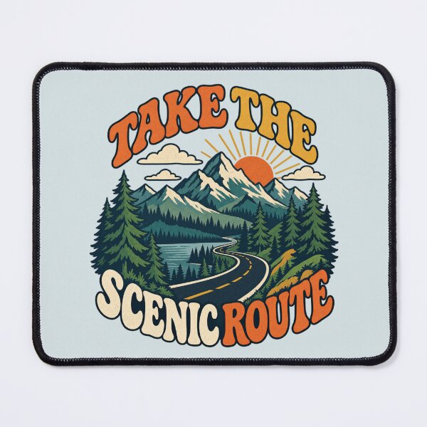 Item preview, Take the Scenic Route Retro Mountain Road designed and sold by Mostafa Studio.