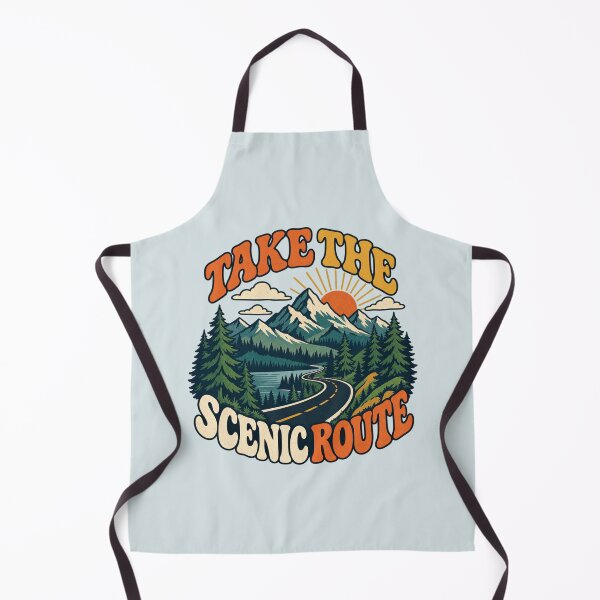 Item preview, Take the Scenic Route Retro Mountain Road designed and sold by Mostafa Studio.