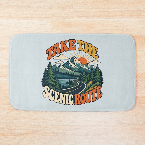 Item preview, Take the Scenic Route Retro Mountain Road designed and sold by Mostafa Studio.