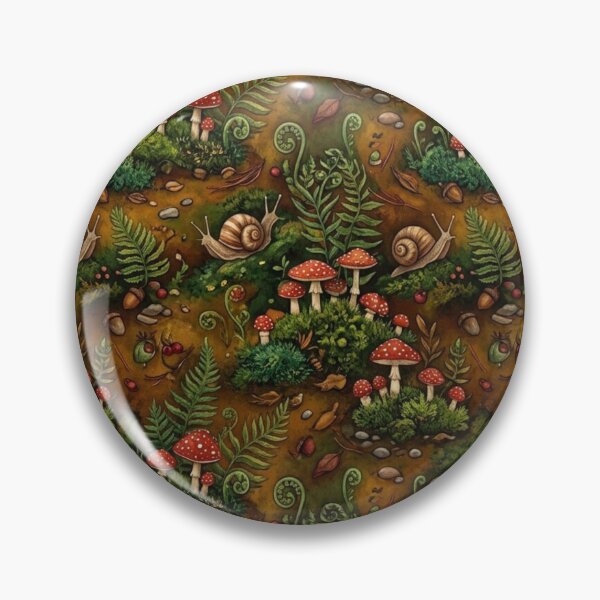 Item preview, Whimsical Forest Floor Mushroom Seamless Pattern designed and sold by ShivCraftStudio.